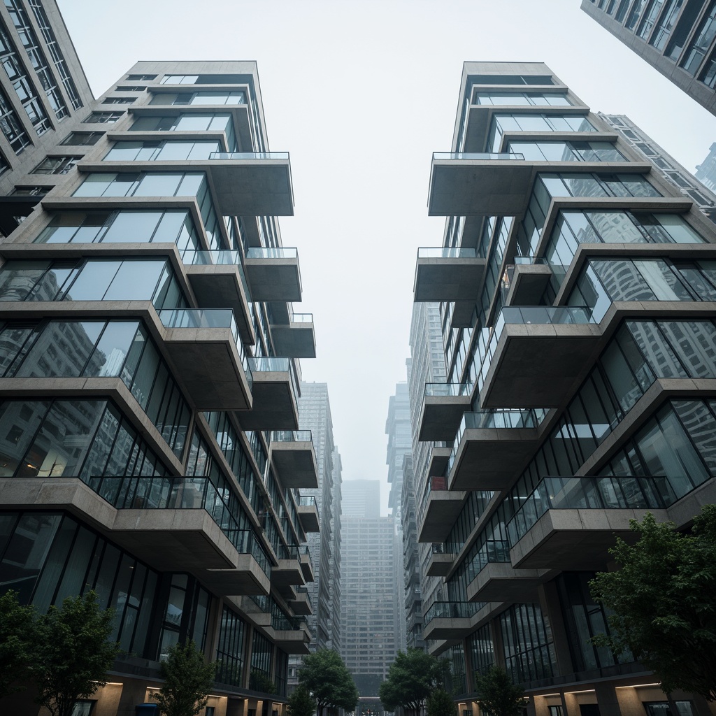 Prompt: Sleek watching towers, modernist architecture, steel frameworks, angular lines, minimalist design, cantilevered floors, floor-to-ceiling windows, glass railings, metallic latticework, industrial materials, brutalist concrete textures, urban cityscape, foggy morning atmosphere, high-contrast lighting, dramatic shadows, 1/2 composition, wide-angle lens, cinematic mood, gritty realistic rendering.