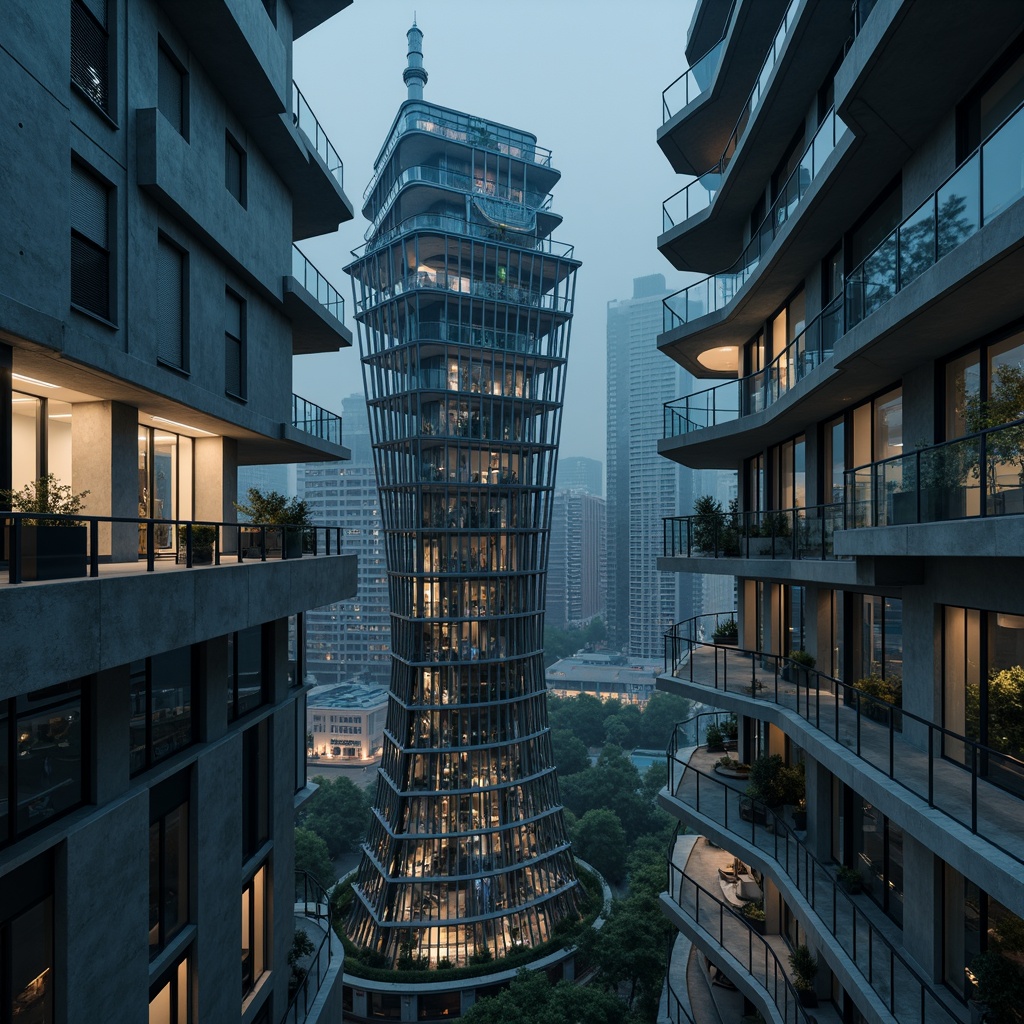 Prompt: Futuristic watchtower, sleek metallic latticework, angular geometric shapes, cantilevered observation decks, minimalist steel beams, industrial-style piping, modernist architecture, reinforced concrete foundations, dynamic LED lighting, urban cityscape, misty night atmosphere, high-angle shot, dramatic shadows, 1/1 composition, cinematic depth of field.