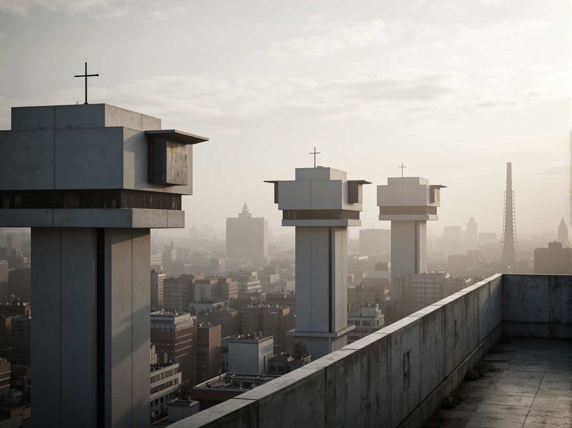 Prompt: Monochromatic watching towers, sleek metallic surfaces, bold geometric shapes, minimalist design, neutral color palette, industrial materials, urban cityscape, misty morning atmosphere, soft warm lighting, shallow depth of field, 3/4 composition, panoramic view, realistic textures, ambient occlusion.