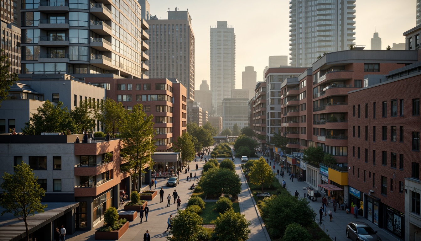 Prompt: Vibrant cityscape, modern skyscrapers, bustling streets, pedestrian walkways, urban parks, green roofs, eclectic street art, graffiti murals, contemporary architecture, metallic fa\u00e7ades, glass towers, neon lights, dynamic nightlife, foggy morning atmosphere, warm golden lighting, shallow depth of field, 1/2 composition, cinematic view, realistic textures, ambient occlusion.