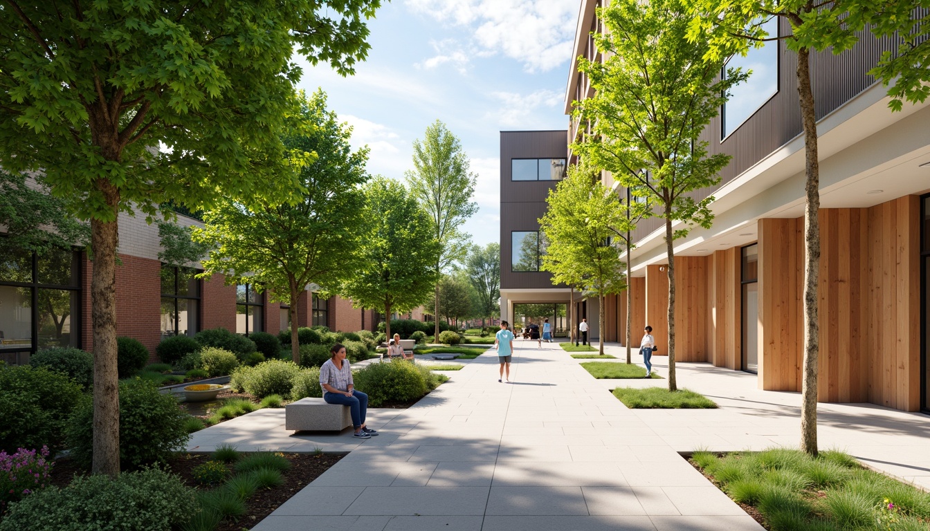 Prompt: Vibrant healthcare community center, natural light-filled atrium, lush green walls, comfortable seating areas, wooden accents, calming color scheme, soft warm lighting, minimal noise levels, accessible pathways, modern medical equipment, innovative technology integration, collaborative workspaces, private consultation rooms, serene outdoor gardens, walking trails, water features, peaceful ambiance, shallow depth of field, 1/2 composition, realistic textures, ambient occlusion.