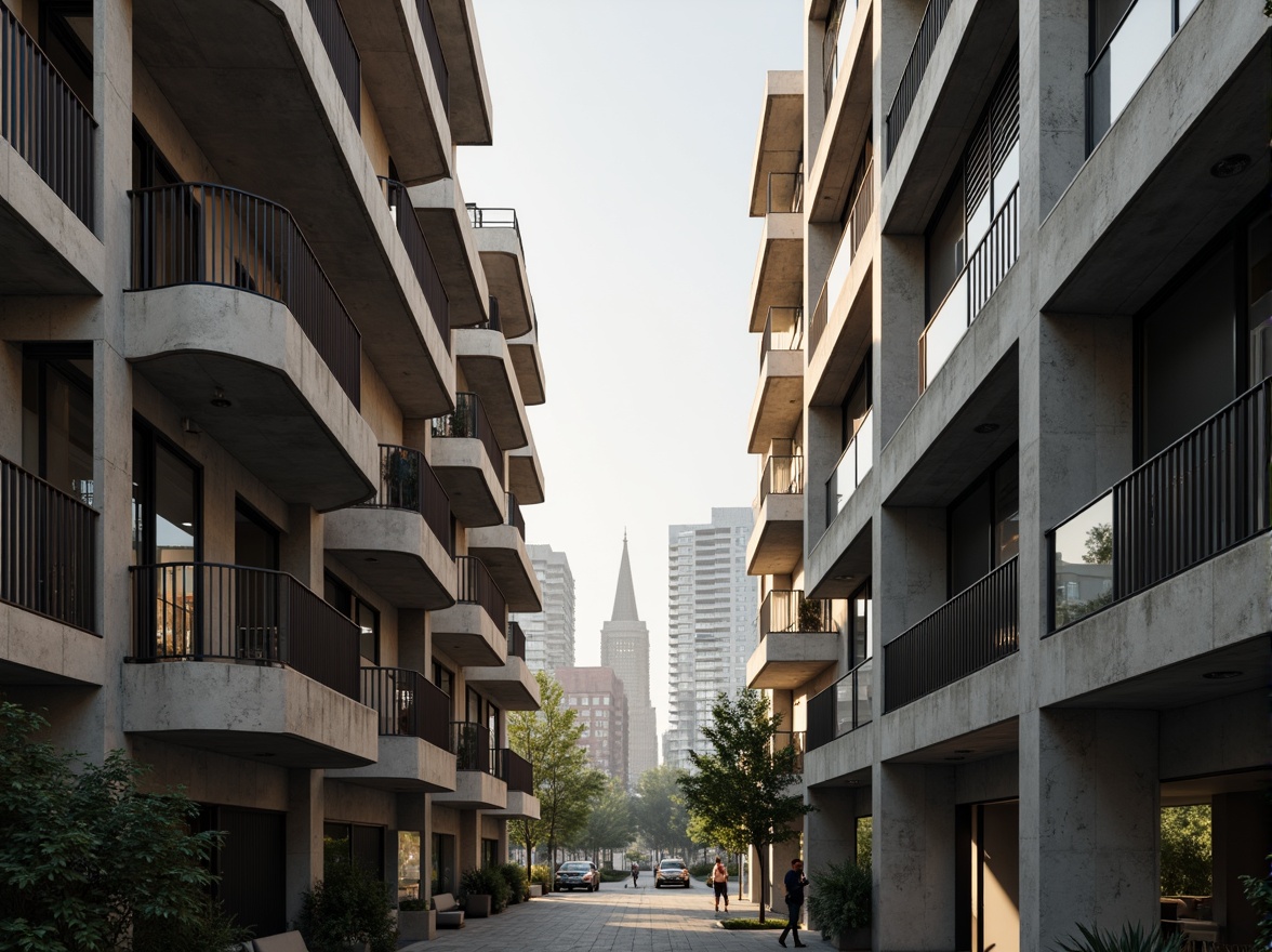 Prompt: Reinforced concrete columns, cantilevered rooflines, exposed ductwork, industrial-chic aesthetics, urban cityscape, morning mist, soft warm lighting, shallow depth of field, 3/4 composition, symmetrical balance, modern brutalist architecture, raw unfinished materials, functional simplicity, structural expressionism, bold geometric forms, minimalist color palette, steel beams, glass facades, metallic latticework, intricate stonework.