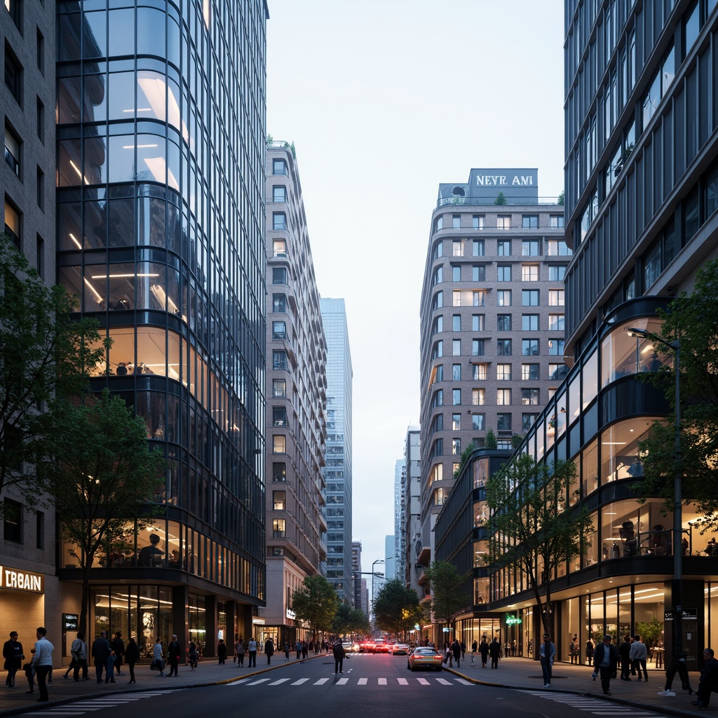 Prompt: Geometric tower facades, modernist architecture, sleek glass surfaces, angular metal frames, minimalist detailing, cantilevered floors, abstract patterns, vibrant color accents, urban cityscape, busy streets, contemporary skyscrapers, atmospheric mist, soft warm lighting, shallow depth of field, 3/4 composition, panoramic view, realistic textures, ambient occlusion.