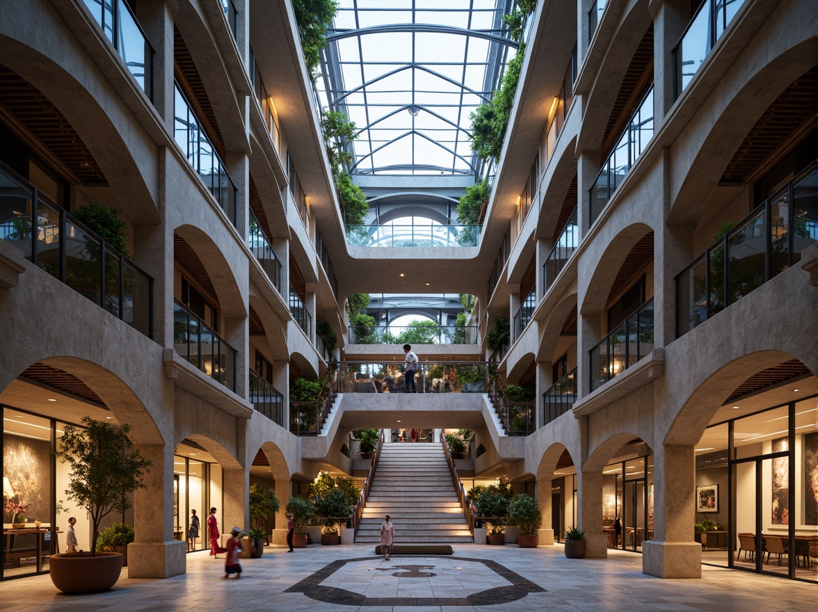 Prompt: Intricate columns, ornate arches, robust pillars, grand entranceways, sleek steel beams, reinforced concrete foundations, rustic stone walls, vibrant glass facades, modern minimalist details, cantilevered roofs, angular balconies, flowing staircases, luxurious marble floors, ambient natural lighting, dramatic shadow effects, 1/2 composition, cinematic framing, high-contrast textures, realistic material reflections.