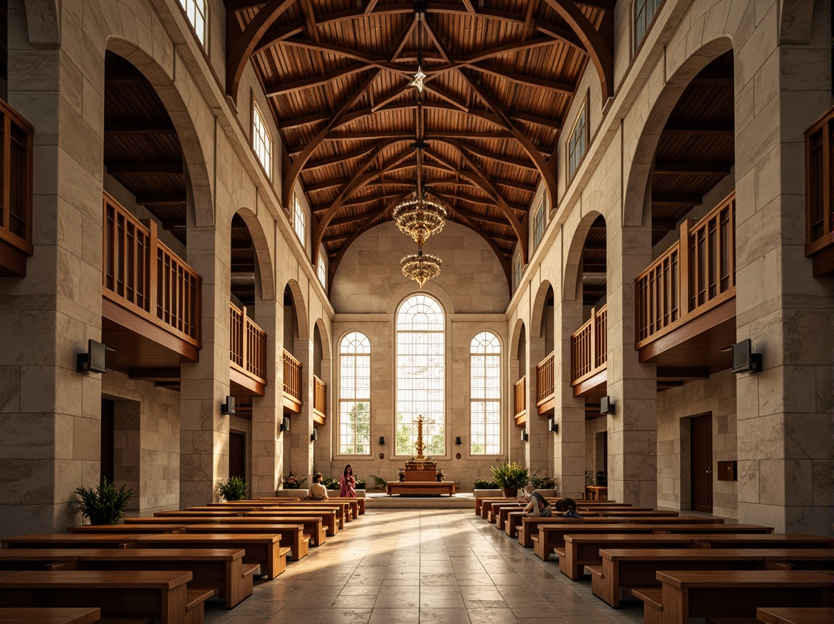 Prompt: Elegant mosque, grand cathedral, serene synagogue, stunning temple, minimalist church, soft warm lighting, subtle color palette, intricate stone carvings, ornate wooden decorations, majestic stained glass windows, dramatic high ceilings, symmetrical architecture, natural material textures, ambient occlusion, realistic reflections, warm golden tones, diffused backlighting, 1/1 composition, shallow depth of field, panoramic view.