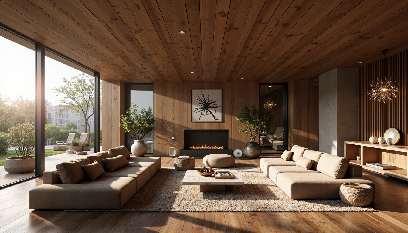 Prompt: Luxurious living room, rich wooden flooring, plush velvet sofas, metallic accents, marble coffee tables, crystal chandeliers, floor-to-ceiling windows, natural light pouring in, soft warm glow, cozy atmosphere, textured throw blankets, earthy color palette, organic shapes, minimalist decor, sleek lines, modern architecture, sophisticated ambiance.