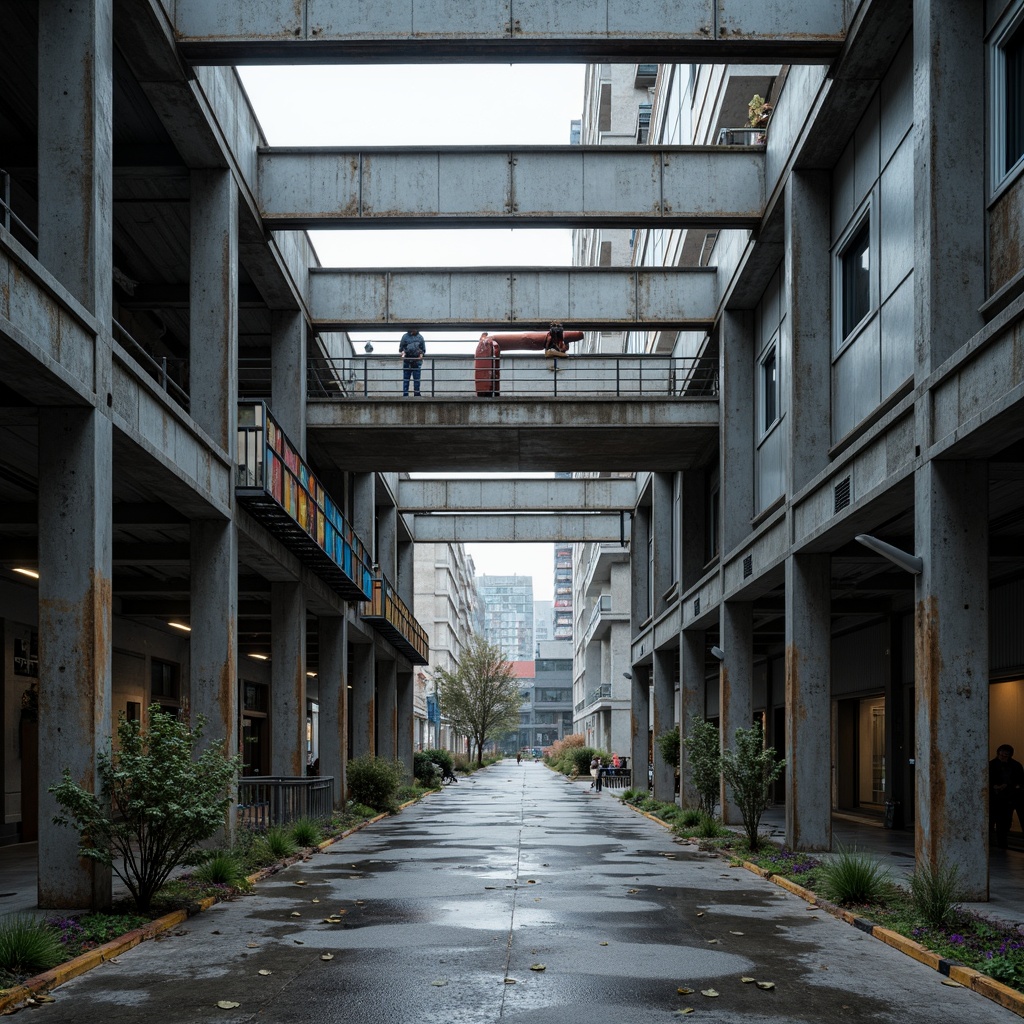 Prompt: Industrial urban landscape, metallic steel framework, reinforced beams, robust pillars, sleek modern architecture, silver-gray tones, rugged concrete foundations, mechanical details, exposed ductwork, industrial pipes, functional minimalism, bold geometric shapes, high-contrast lighting, dramatic shadows, realistic rust textures, gritty urban atmosphere, 1/1 composition, cinematic camera angles.