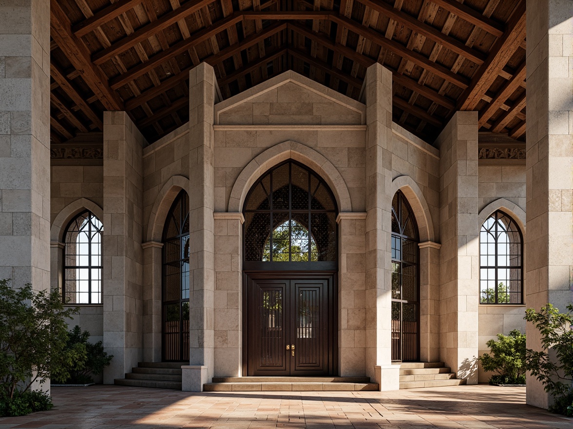 Prompt: Rustic church fa\u00e7ade, geometric shapes, clean lines, minimal ornamentation, functional simplicity, industrial materials, exposed brickwork, steel frames, rectangular windows, asymmetrical composition, bold color contrasts, abstract patterns, ornate metal doors, modernist architecture, sacred symbolism, dramatic lighting effects, high-contrast shadows, shallow depth of field, 2/3 composition, symmetrical framing, detailed textures, ambient occlusion.