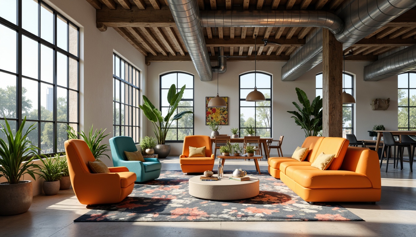 Prompt: Vibrant plastic furniture, curved sleek lines, glossy surfaces, waterproof properties, lightweight structures, easy assembly, recyclable materials, modern minimalist decor, urban loft apartments, industrial chic aesthetic, overhead lighting, shallow depth of field, 1/1 composition, realistic reflections, ambient occlusion.