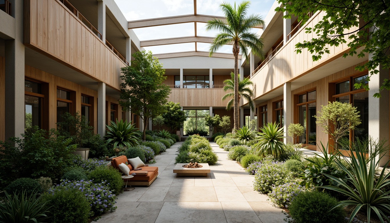 Prompt: Vibrant atrium, lush greenery, floor-to-ceiling windows, natural stone flooring, wooden accents, minimalist decor, open floor plan, clerestory windows, skylights, solar tubes, light wells, reflective surfaces, soft warm lighting, shallow depth of field, 3/4 composition, panoramic view, realistic textures, ambient occlusion.