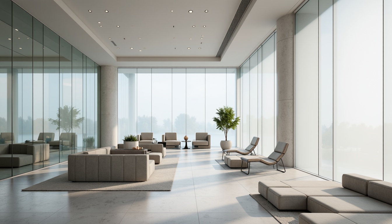 Prompt: Ethereal translucent walls, delicate glass partitions, frosted acrylic panels, subtle LED lighting, minimalist interior design, sleek modern furniture, polished metal accents, luxurious marble floors, refined wood textures, airy open spaces, natural daylight, soft diffused shadows, shallow depth of field, 1/1 composition, realistic reflections, ambient occlusion.