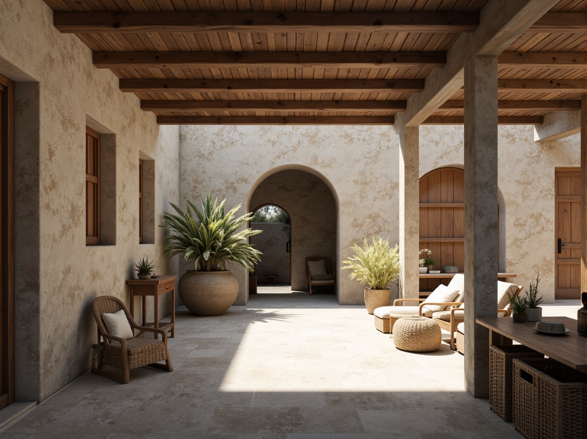 Prompt: Simple monastery architecture, rustic stone walls, wooden accents, natural light, serene courtyard, peaceful atmosphere, sparse decorations, minimalist furnishings, neutral color palette, earthy tones, subtle textures, soft shadows, gentle lighting, shallow depth of field, 1/1 composition, realistic render, ambient occlusion.