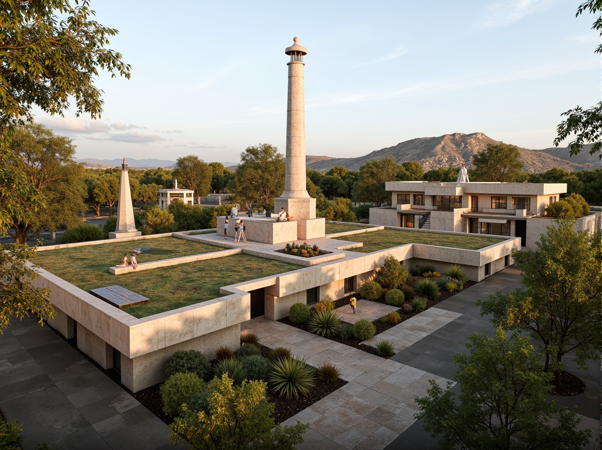 Prompt: Ancient monument, historical landmark, sustainable architecture, eco-friendly materials, recycled stone walls, low-carbon concrete foundations, green roofs, solar panels, wind turbines, water conservation systems, natural ventilation, energy-efficient lighting, minimal waste management, locally sourced materials, organic textures, earthy color palette, serene atmosphere, warm natural light, shallow depth of field, 1/1 composition, realistic renderings, ambient occlusion.