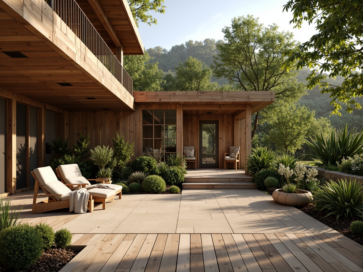 Prompt: Reclaimed wood, bamboo flooring, living walls, green roofs, natural stone facades, earthy tones, organic shapes, minimal ornamentation, eco-friendly materials, sustainable architecture, modern farmhouse style, rustic charm, cozy ambiance, warm soft lighting, shallow depth of field, 3/4 composition, panoramic view, realistic textures, ambient occlusion.