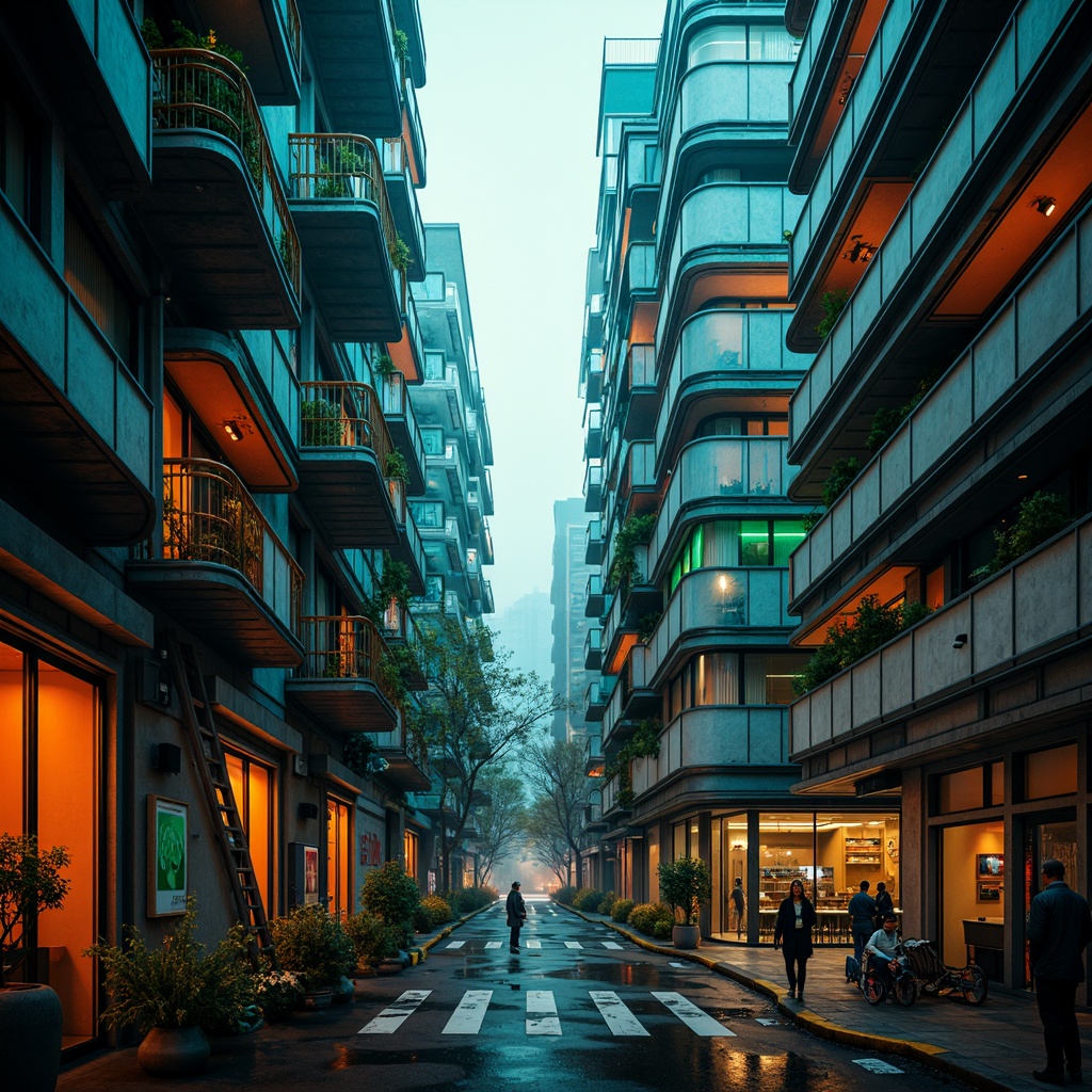 Prompt: Industrial machinery, metallic structures, bold color scheme, bright orange accents, deep blue undertones, neon green highlights, sleek silver lines, urban cityscape, misty atmospheric effects, dramatic lighting, high-contrast shadows, 1/2 composition, low-angle shot, cinematic mood, realistic textures, ambient occlusion.