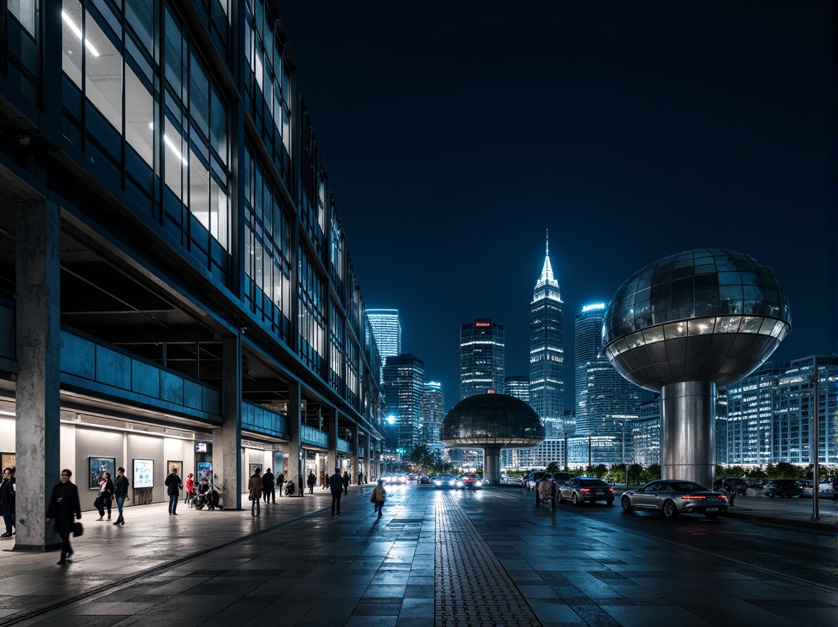 Prompt: Monochromatic watching towers, sleek metallic surfaces, bold geometric shapes, minimalist aesthetic, stark contrast lighting, industrial materials, polished concrete floors, steel beams, floor-to-ceiling windows, urban cityscape, busy streets, modern skyscrapers, neon lights, dark blue night sky, 1/1 composition, low-angle shot, high-contrast rendering, realistic reflections, ambient occlusion.