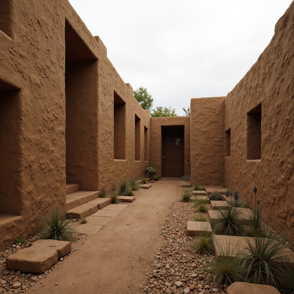 Prompt: Earthy mud walls, natural organic texture, rustic earthy tone, rough unfinished surface, primitive architectural element, modern eco-friendly design, sustainable building material, nature-inspired aesthetic, rugged outdoor setting, overcast sky, soft diffused lighting, shallow depth of field, 1/1 composition, realistic muddy details, ambient occlusion.