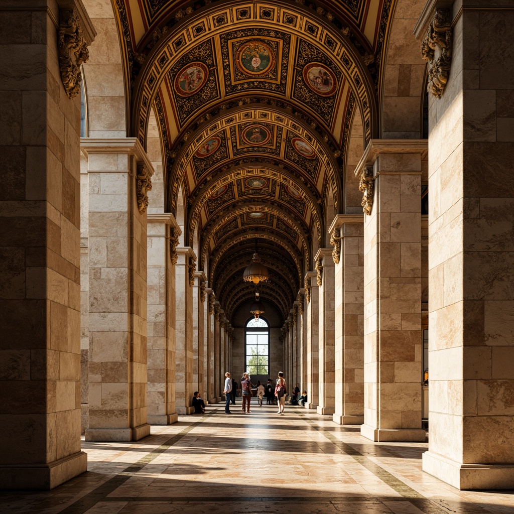 Prompt: Intricate arches, ornate carvings, golden mosaics, grand domes, majestic columns, marble floors, vibrant frescoes, elaborate stone carvings, symmetrical facades, rustic textures, warm golden lighting, high ceilings, dramatic shadows, 1/2 composition, classical proportions, realistic reflections, ambient occlusion.