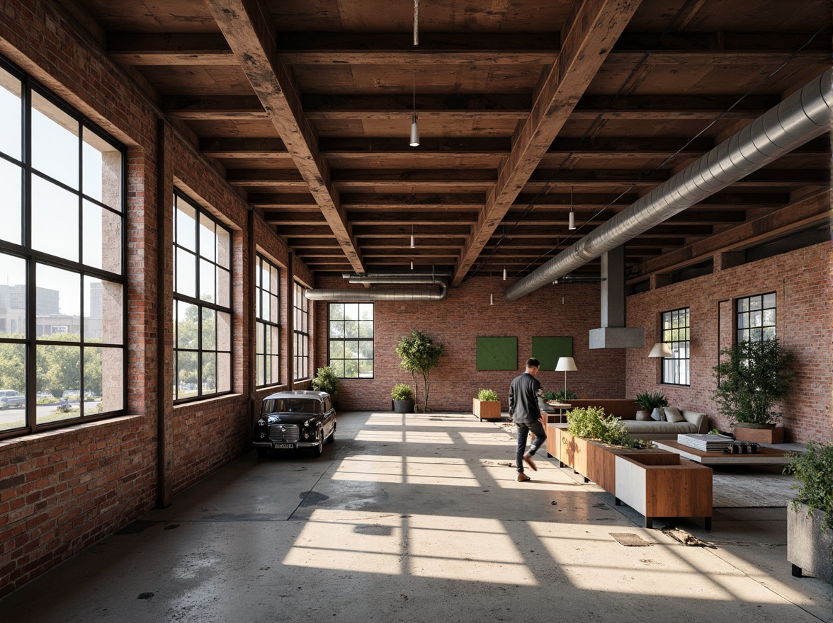 Prompt: Abandoned industrial site, rustic brick facade, steel beams, reclaimed wood accents, vintage machinery, exposed ductwork, converted loft spaces, modern minimalist interiors, large windows, natural light, urban renewal, revitalized neighborhoods, eco-friendly renovations, sustainable materials, adaptive reuse strategies, historic preservation, distressed textures, warm color palette, shallow depth of field, 1/1 composition, realistic lighting effects.