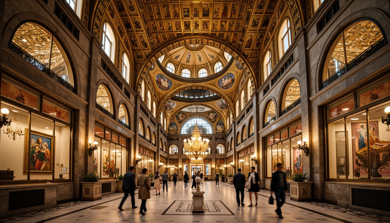 Prompt: \Golden mosaics, ornate details, rich textures, Byzantine architecture, grand domes, intricate arches, vibrant colors, shimmering glass tiles, sacred icons, majestic basilicas, luxurious marble floors, ornamental columns, elaborate frescoes, soft warm lighting, shallow depth of field, 3/4 composition, panoramic view, realistic reflections, ambient occlusion.\