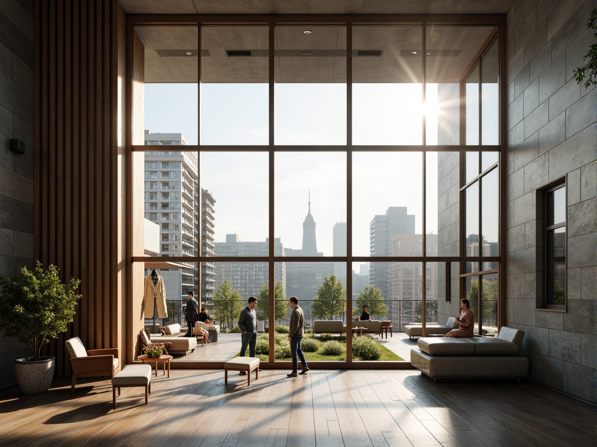 Prompt: Modern windows design, sleek metal frames, large glass panes, minimalist decor, abundant natural light, stunning city views, urban landscape, morning sunlight, soft warm glow, gentle shadows, subtle reflections, 1/1 composition, shallow depth of field, realistic rendering, ambient occlusion.