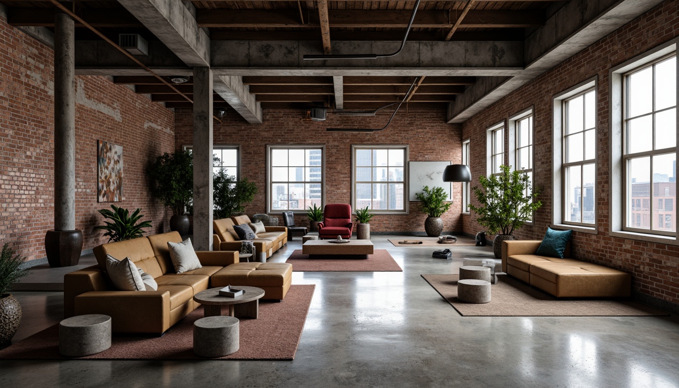 Prompt: Abandoned industrial site, rusty machinery, distressed brick walls, converted loft spaces, exposed ductwork, polished concrete floors, reclaimed wood accents, modern minimalist decor, eclectic art pieces, urban cityscape, overcast sky, soft diffused lighting, shallow depth of field, 1/1 composition, realistic textures, ambient occlusion.