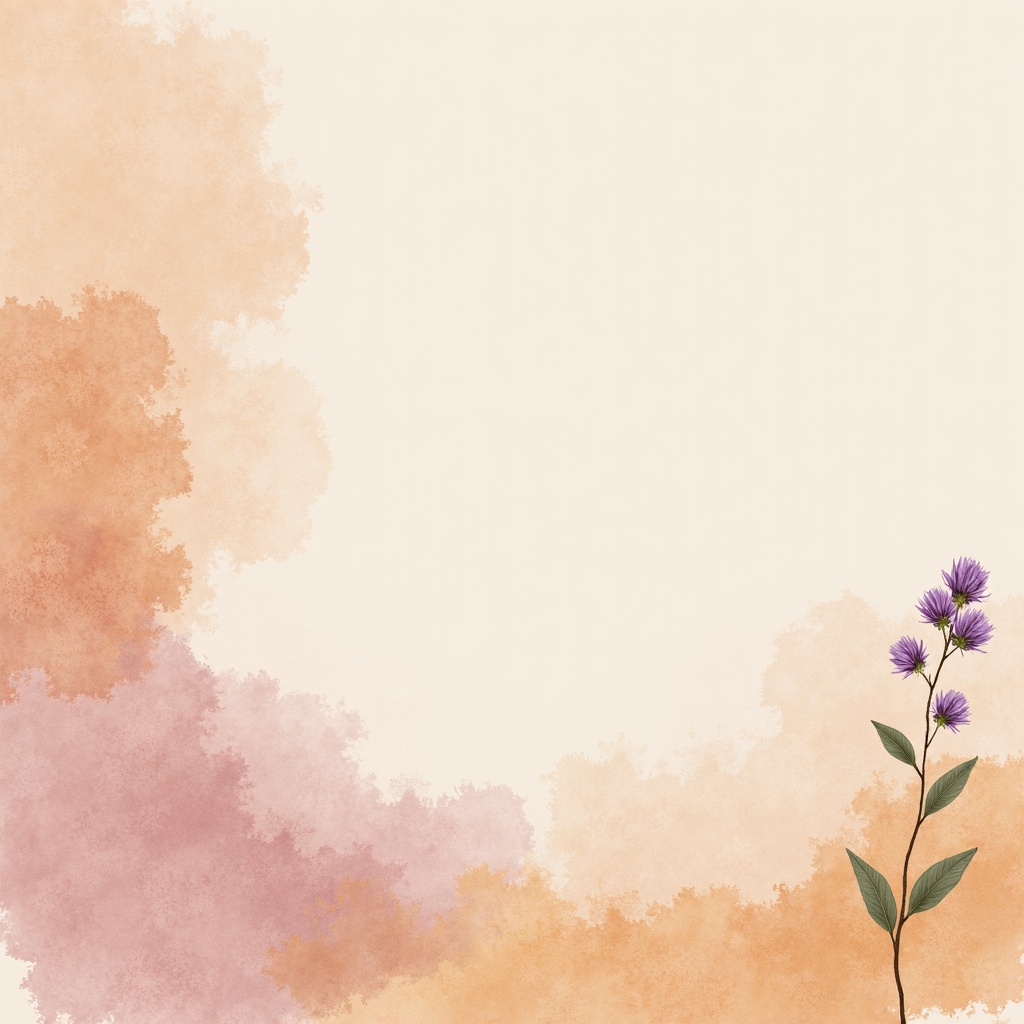 Prompt: Soft peach tones, calming lavender hues, creamy whites, rich wood accents, natural earthy undertones, subtle golden highlights, warm beige backgrounds, gentle gradient transitions, soothing pastel shades, delicate watercolor textures, elegant typography, minimalist composition, shallow depth of field, 1/1 aspect ratio, realistic material rendering.