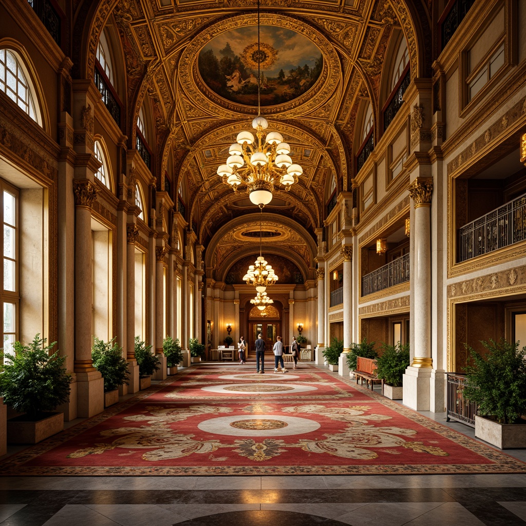 Prompt: Intricate gold mosaics, ornate icons, luxurious textures, opulent furnishings, grandiose domes, majestic arches, elaborate columns, marble floors, vibrant glass tiles, richly patterned rugs, solemn ambiance, warm golden lighting, shallow depth of field, 1/2 composition, symmetrical framing, realistic reflections, ambient occlusion.