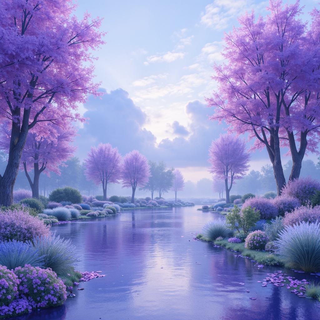 Prompt: Vibrant periwinkle hues, pastel blue undertones, soft purple accents, calming atmosphere, soothing color palette, artistic expression, creative freedom, impressionist inspiration, delicate brushstrokes, watercolor textures, subtle gradient effects, dreamy ambiance, whimsical illustrations, fantastical scenery, mythical creatures, ornate typography, elegant patterns, luxurious fabrics, sophisticated designs, refined aesthetics, high-end branding, premium packaging, boutique interior design.