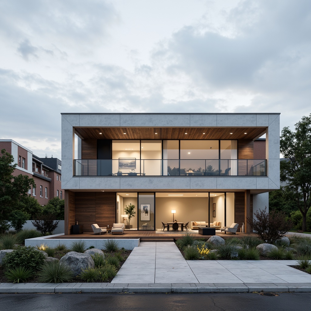 Prompt: Minimalist Bauhaus homes, rectangular forms, clean lines, monochromatic color scheme, industrial materials, exposed concrete walls, steel beams, wooden accents, geometric patterns, functional design, natural light, airy interior spaces, urban cityscape, cloudy gray skies, soft warm lighting, shallow depth of field, 2/3 composition, symmetrical framing, realistic textures, ambient occlusion.Please let me know if this meets your expectations or if you'd like me to make any adjustments!