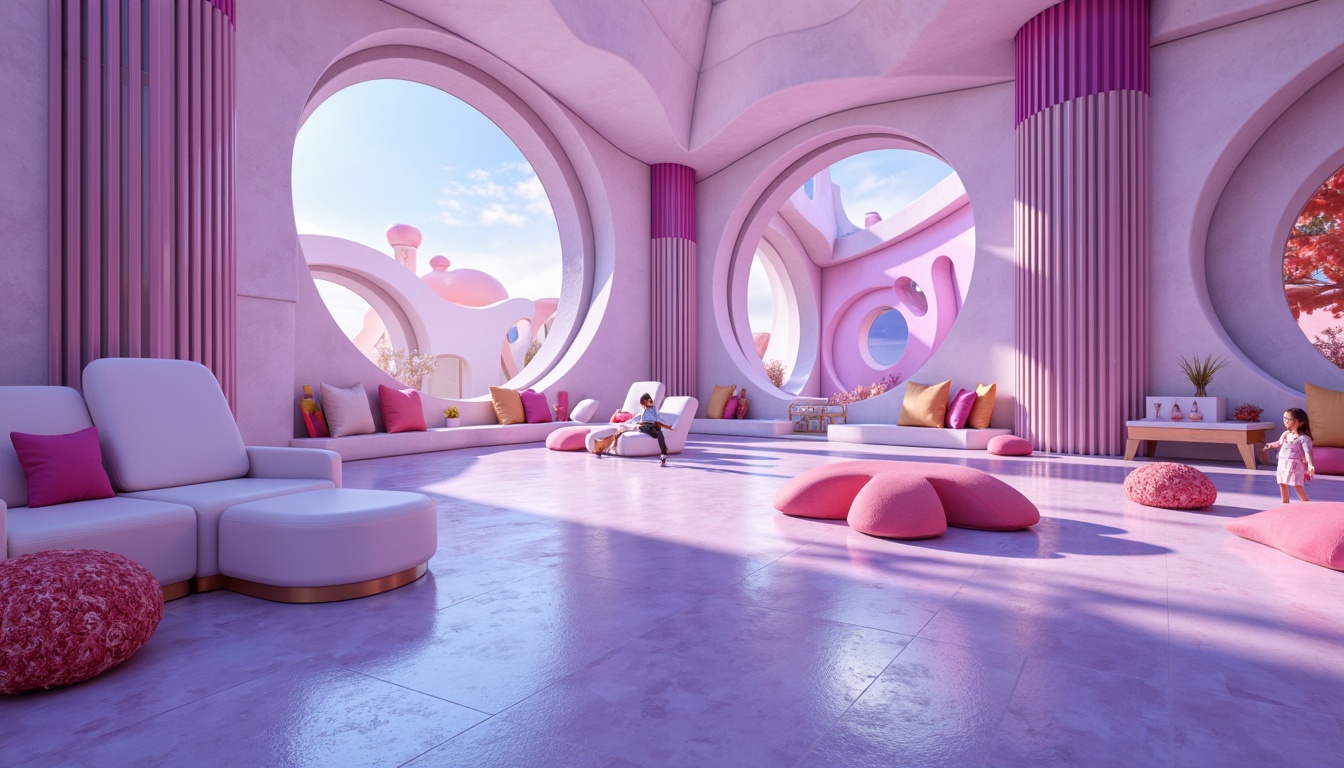 Prompt: Vibrant Blobitecture, iridescent hues, pastel gradients, soft neon lights, futuristic architecture, rounded shapes, smooth curves, reflective surfaces, metallic accents, holographic effects, atmospheric mist, ambient glow, warm luminescence, shallow depth of field, 1/1 composition, cinematic lighting, photorealistic textures, subtle animations.