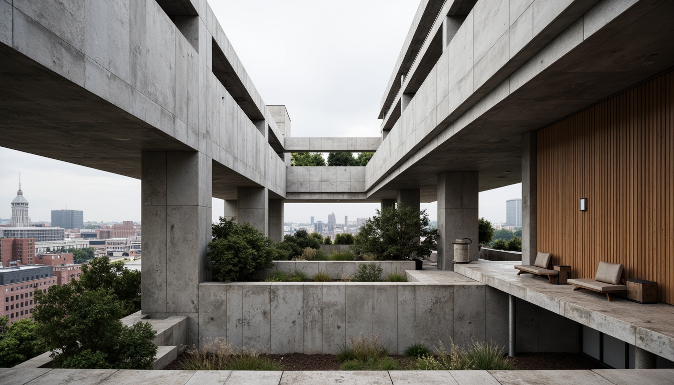 Prompt: Exposed concrete walls, rough-hewn stone foundations, metal beams, industrial pipes, minimalist decor, raw wood accents, brutalist architecture, urban cityscape, overcast sky, dramatic shadows, high-contrast lighting, bold geometric forms, rugged textures, monochromatic color scheme, functional simplicity, urban lofts, open-plan living spaces, reclaimed wood flooring, steel-frame windows, cantilevered rooflines, abstract art installations, edgy modern furniture.