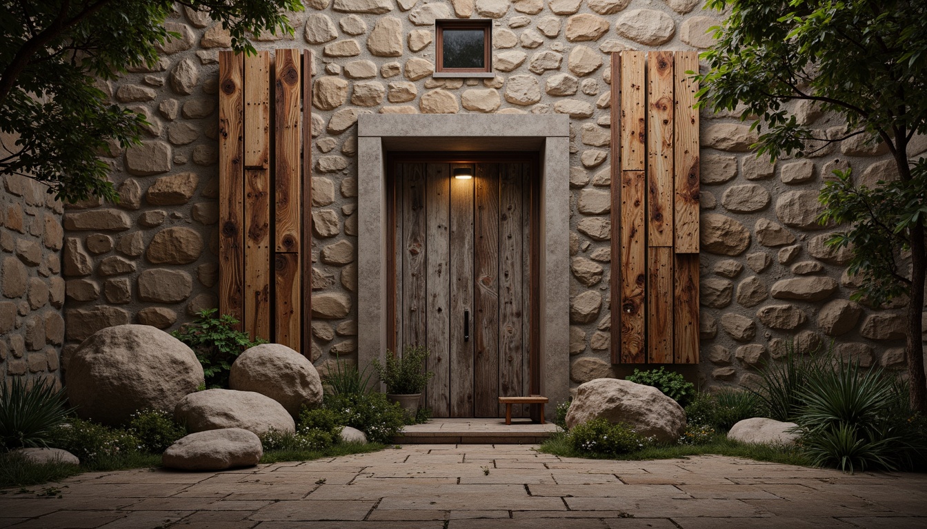 Prompt: Rough stone walls, worn wooden planks, distressed metal panels, organic rock formations, earthy color palette, natural material textures, 3D modeling, high-poly renders, ambient occlusion, soft warm lighting, cinematic composition, shallow depth of field, atmospheric perspective, realistic surface details, intricate cracks, subtle wear and tear, authentic aging effects.