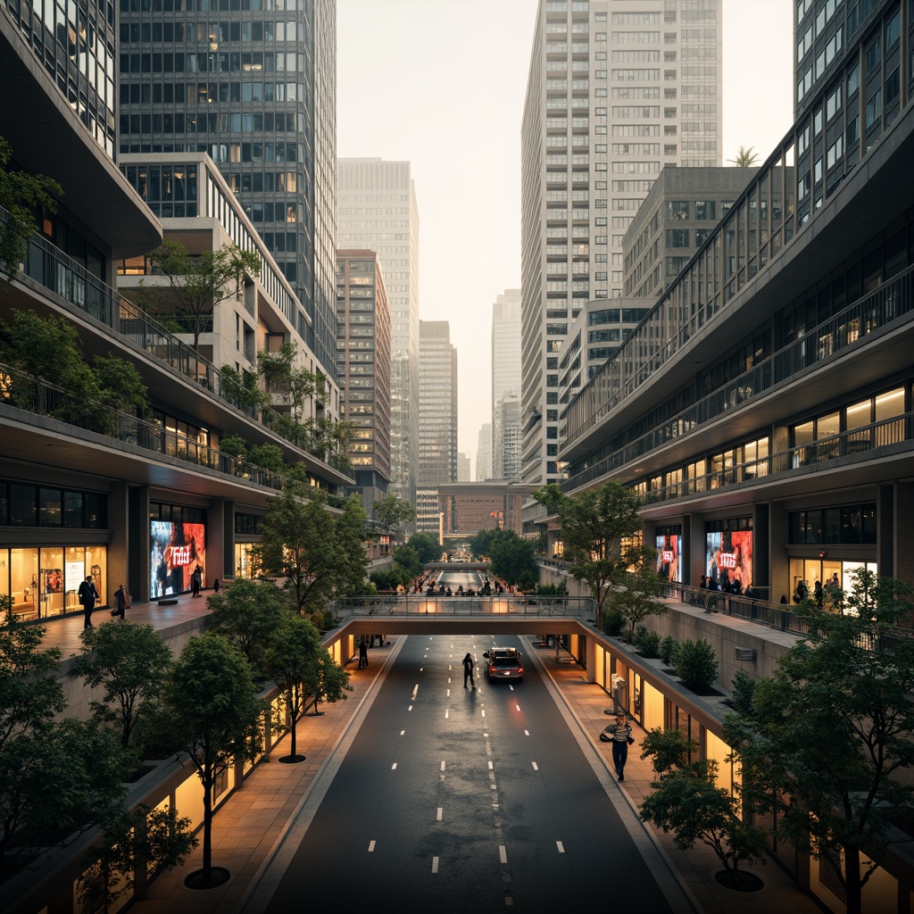 Prompt: Futuristic cityscape, curved skyscrapers, neon lights, holographic advertisements, elevated walkways, hyperloop stations, sustainable urban planning, green roofs, vertical gardens, futuristic transportation systems, self-driving cars, drones, robotic pedestrians, misty atmosphere, warm golden lighting, 1/1 composition, shallow depth of field, cinematic mood, realistic textures, ambient occlusion.