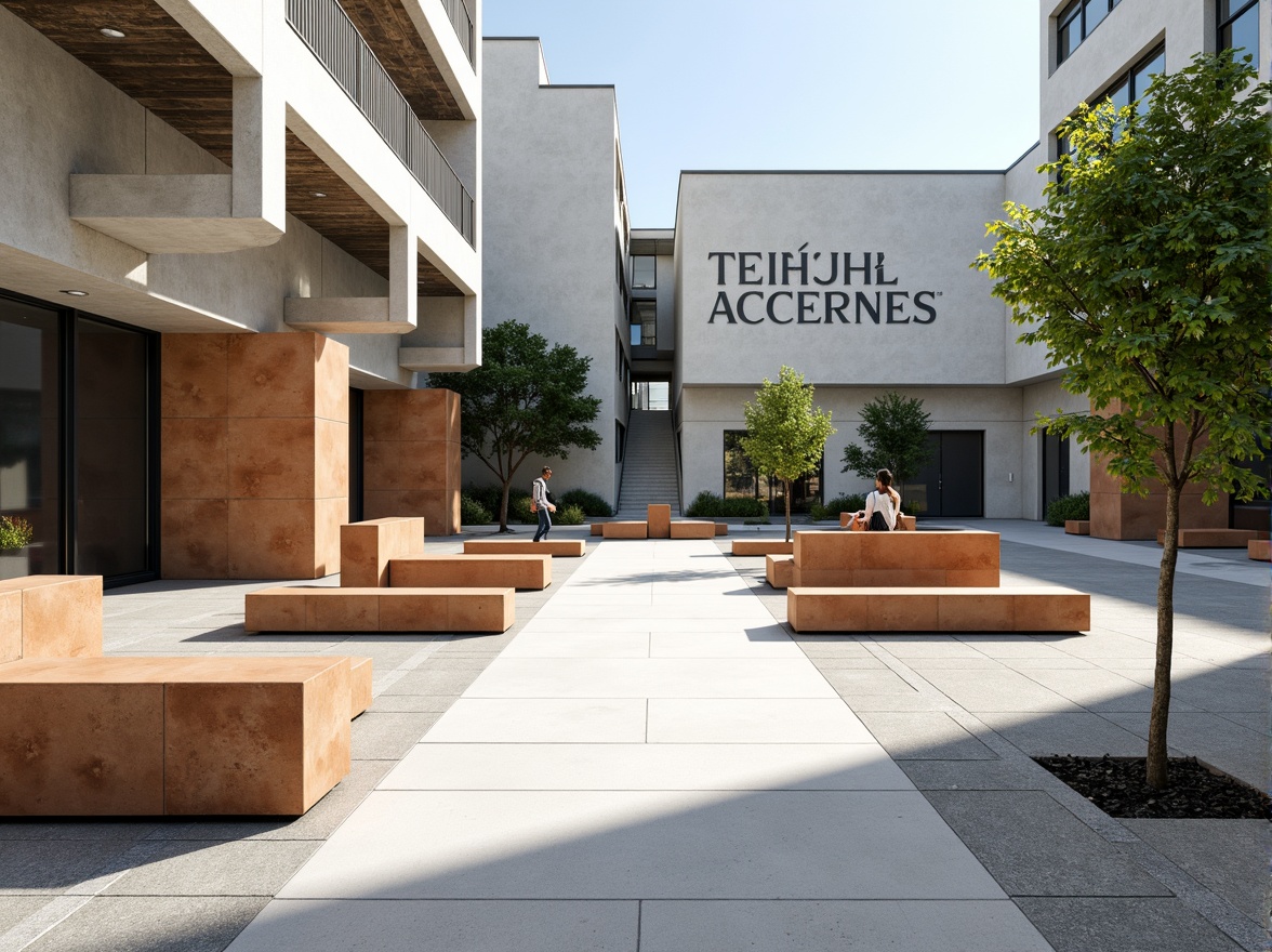 Prompt: Minimalist open plaza, geometric shapes, clean lines, functional benches, industrial materials, exposed ductwork, natural light, airy atmosphere, modernist architecture, rectangular forms, primary color scheme, bold typography, urban landscape, sunny day, high contrast lighting, shallow depth of field, 1/2 composition, symmetrical framing, abstract textures, ambient occlusion.