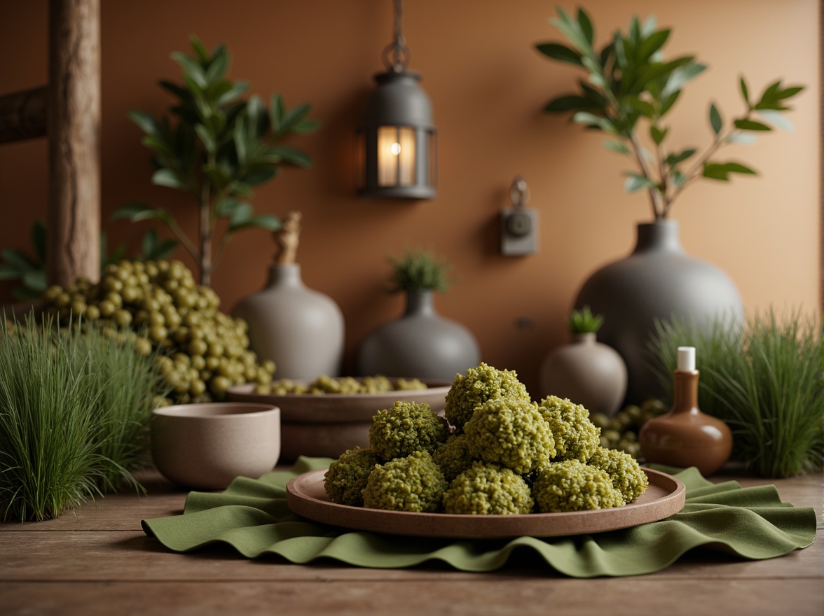 Prompt: Earthy olive tones, muted greenery, natural terracotta hues, rustic wooden accents, vintage metal decor, warm beige backgrounds, soft sienna lighting, shallow depth of field, 1/1 composition, intimate close-up shots, realistic textures, ambient occlusion, subtle gradient maps, organic shapes, natural patterns, earthy ambiance.