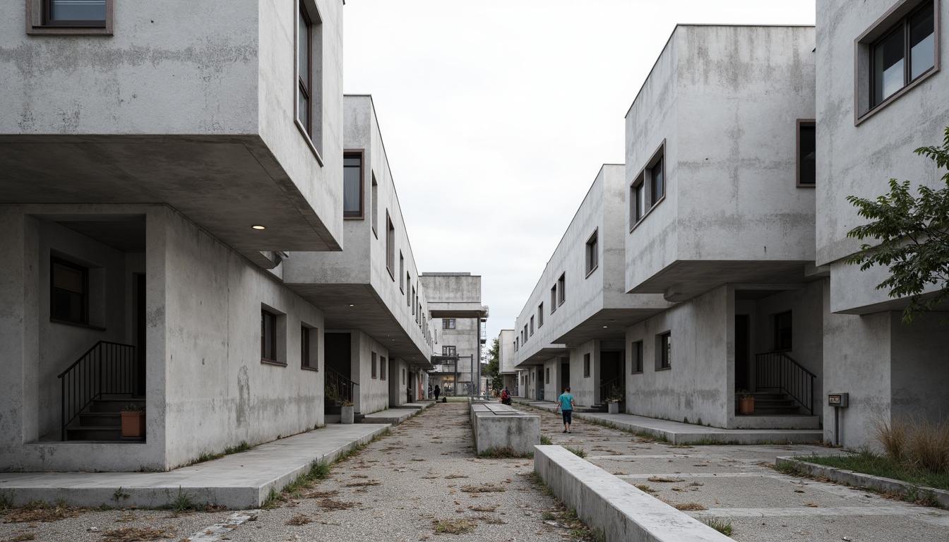 Prompt: Industrial setting, fiber-cement buildings, rough textures, monochromatic color palette, minimalist architecture, angular lines, brutalist design, urban landscape, cityscape, modern infrastructure, construction materials, raw concrete, metal beams, industrial pipes, natural light, soft shadows, 1/1 composition, shallow depth of field, realistic render, ambient occlusion.