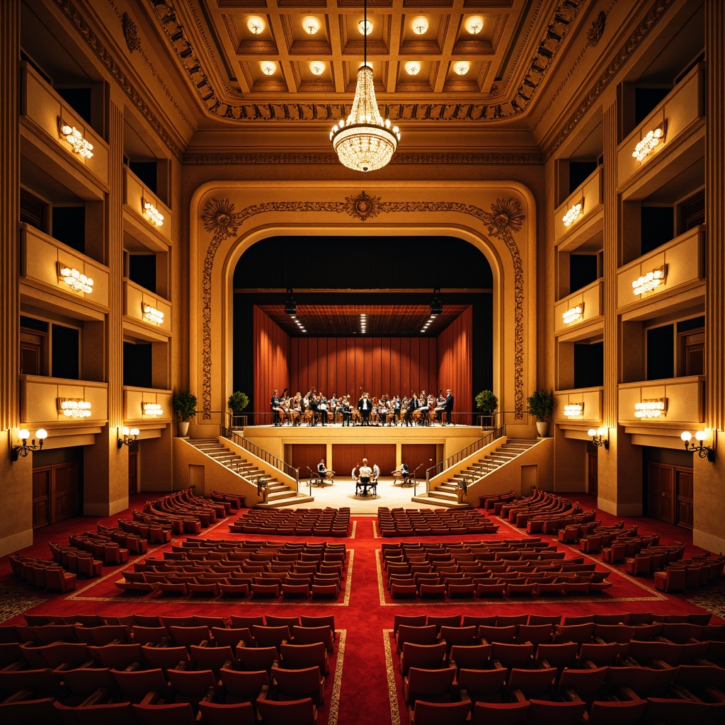 Prompt: Grand concert hall, elegant facade, classic columns, ornate details, limestone walls, wooden accents, sophisticated architecture, refined entrance, majestic stairs, lavish chandeliers, plush red carpet, warm golden lighting, intimate performance space, acoustic panels, state-of-the-art sound system, 1/2 composition, shallow depth of field, softbox lighting, realistic textures, ambient occlusion.