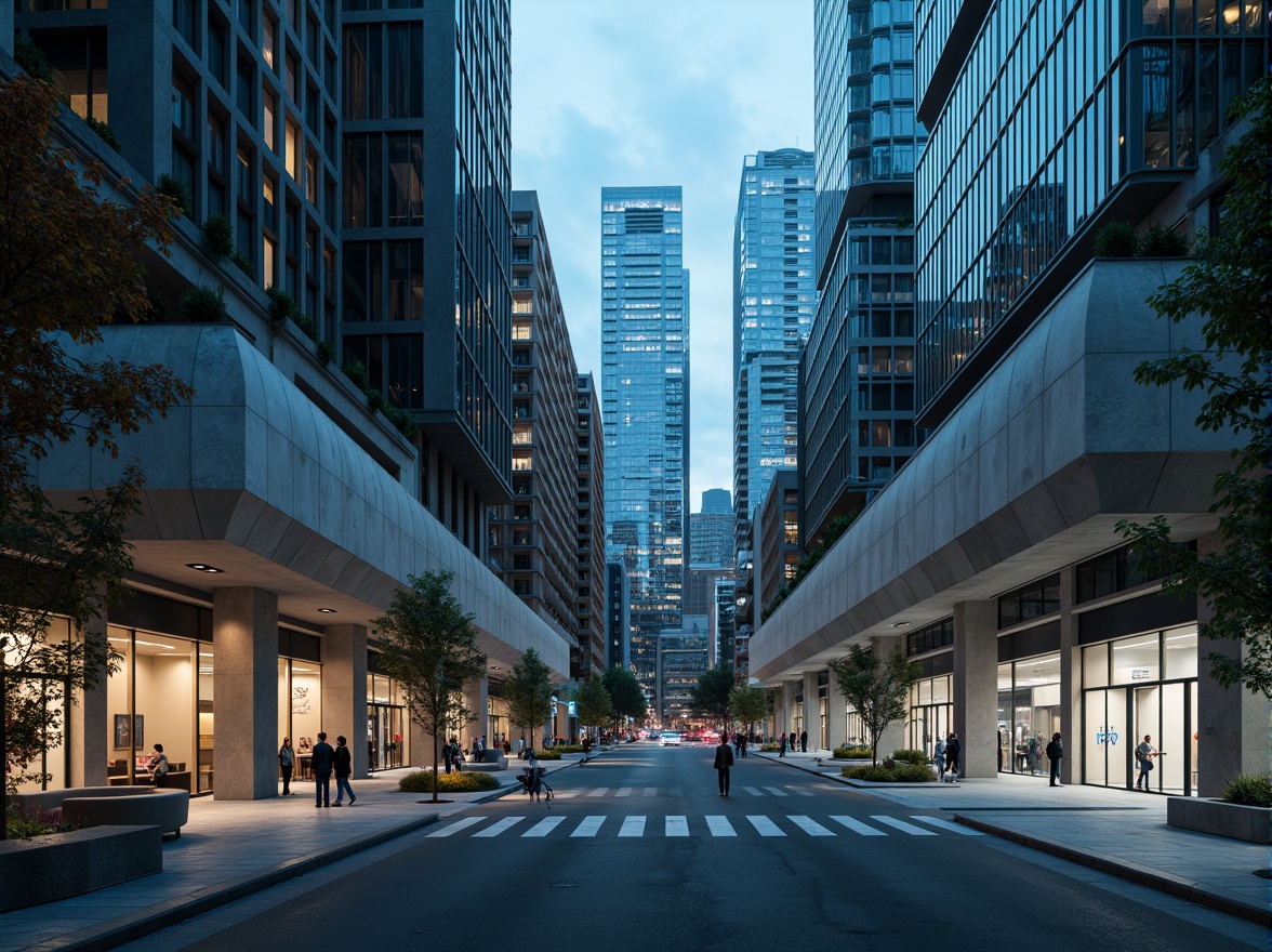 Prompt: Futuristic cityscape, neon-lit skyscrapers, sleek metallic buildings, granite fa\u00e7ades, polished stone surfaces, high-tech laboratories, avant-garde architecture, minimalist interiors, cold atmospheric lighting, shallow depth of field, 1/1 composition, low-angle shot, realistic textures, ambient occlusion.