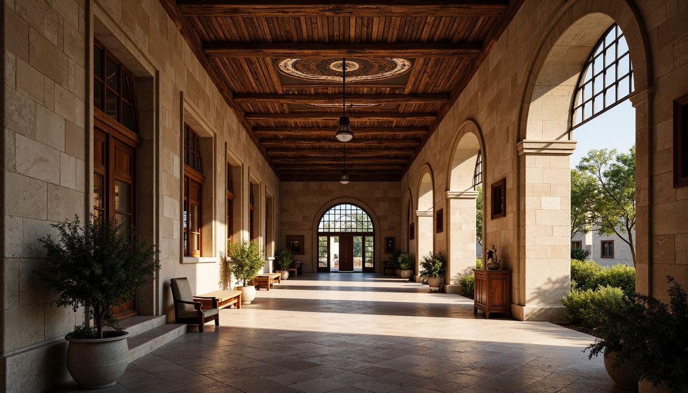 Prompt: Rustic clinic building, Romanesque arches, sturdy stone walls, ornate carvings, grand entranceways, heavy wooden doors, stained glass windows, vaulted ceilings, ribbed domes, intricate mosaics, earthy tone color scheme, warm natural lighting, dramatic shadows, high contrast ratio, shallow depth of field, 1/2 composition, symmetrical framing, rich textures, ambient occlusion.