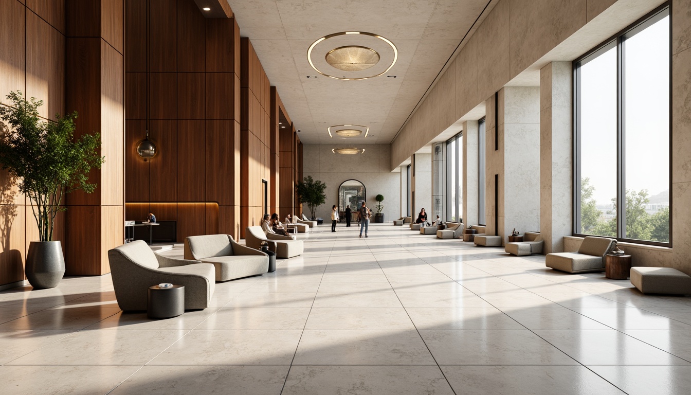 Prompt: Polished marble floors, sleek wooden panels, minimalist metal accents, luxurious velvet fabrics, bold geometric patterns, sophisticated neutral color palette, statement light fixtures, elegant curved lines, spacious open layouts, floor-to-ceiling windows, natural daylight, soft warm glow, 1/1 composition, shallow depth of field, realistic reflections, ambient occlusion.