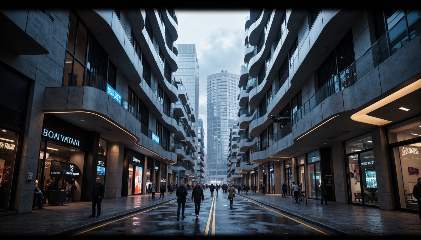 Prompt: Futuristic architecture, sleek granite surfaces, metallic accents, neon lights, angular lines, minimalist design, high-tech gadgets, holographic displays, virtual reality interfaces, cyberpunk atmosphere, dark alleys, cityscape backgrounds, rainy nights, moody ambient lighting, shallow depth of field, 3/4 composition, panoramic view, realistic textures, ambient occlusion.