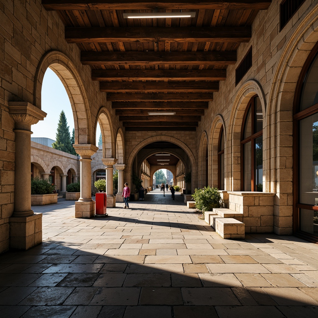 Prompt: Rustic gas station, Romanesque architecture, stone cladding, rough-hewn textures, earthy tones, medieval-inspired design, ornate details, grand archways, robust columns, weathered stone walls, intricate carvings, natural stone patterns, warm ambient lighting, shallow depth of field, 2/3 composition, dramatic shadows, atmospheric misting.