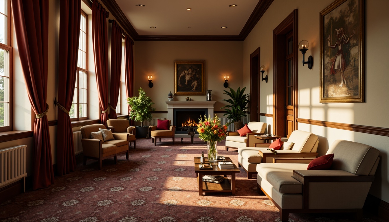 Prompt: Rich chocolate tones, warm beige accents, deep cocoa brown walls, creamy ivory furniture, soft golden lighting, luxurious velvet textures, ornate wooden details, classic traditional architecture, cozy intimate spaces, inviting hospitality atmosphere, afternoon sunlight, shallow depth of field, 1/2 composition, realistic renderings.