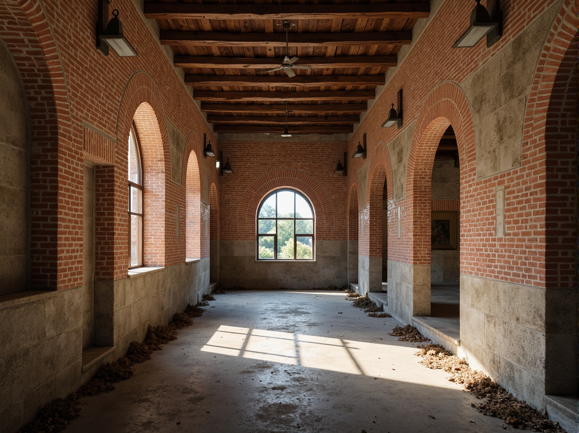 Prompt: Rustic brick facades, stone walls, arched windows, reinforced concrete foundations, steel beam supports, load-bearing columns, sturdy arches, ornate carvings, textured stucco finishes, earthy color palette, natural light pouring in, shallow depth of field, 1/2 composition, realistic textures, ambient occlusion.