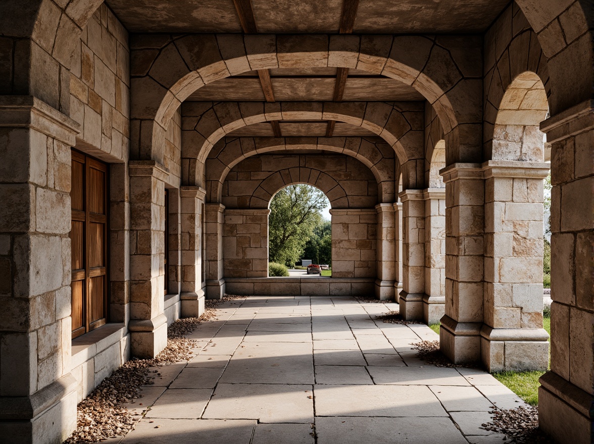 Prompt: Rustic stone walls, weathered brick facades, ornate arches, robust columns, reinforced concrete foundations, sturdy steel beams, intricate stonework patterns, earthy color palette, natural textures, ambient occlusion, realistic wear and tear, detailed crack simulations, dramatic lighting, shallow depth of field, 1/1 composition, panoramic view, historic architecture inspiration, classical ornamental details.Let me know if this meets your expectations!