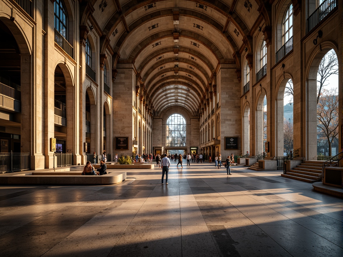 Prompt: Grand metro station, Romanesque archways, vaulted ceilings, ornate columns, intricate carvings, warm golden lighting, polished marble floors, grand staircases, high ceilings, urban cityscape, bustling atmosphere, morning rush hour, natural stone walls, rusty steel beams, modern urban infrastructure, sleek glass canopies, curved lines, symmetrical composition, dramatic shadows, ambient occlusion.Let me know if you need any adjustments!