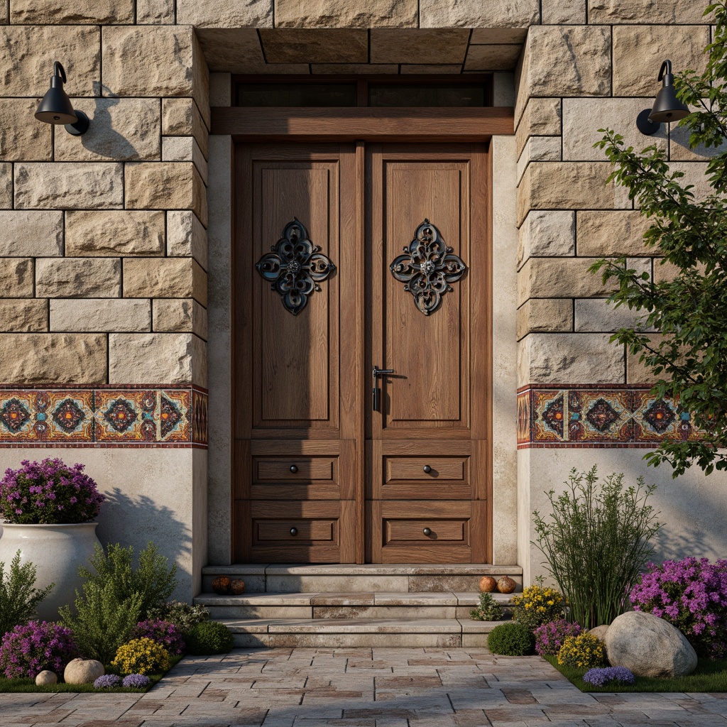 Prompt: Rustic stone walls, worn wooden planks, distressed metal panels, rough-hewn concrete blocks, ornate ceramic tiles, vibrant mosaic patterns, intricate stucco designs, natural rock formations, weathered brick facades, earthy tone color palette, warm ambient lighting, shallow depth of field, 1/1 composition, realistic textures, ambient occlusion.