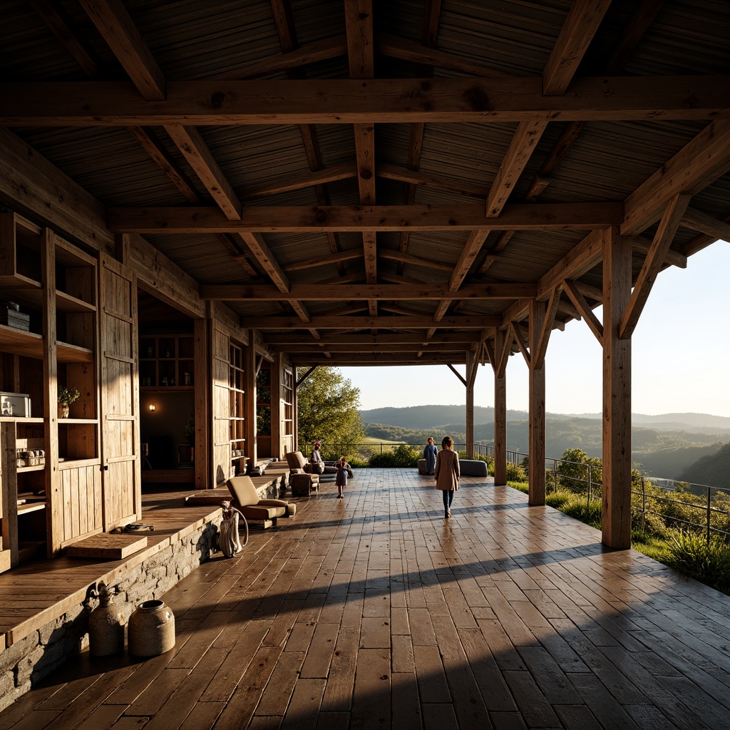 Prompt: Rustic barn, wooden beams, exposed rafters, metal roofing, corrugated steel, distressed wood, vintage farm tools, hayloft windows, sliding barn doors, natural stone foundations, rural landscape, rolling hills, countryside views, soft warm lighting, shallow depth of field, 3/4 composition, panoramic view, realistic textures, ambient occlusion.Let me know if you need any further assistance!