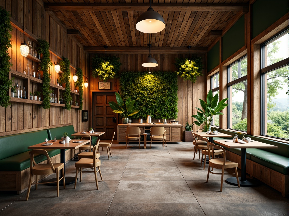 Prompt: Vibrant pub interior, reclaimed wood accents, living green walls, natural stone flooring, eco-friendly furniture, energy-efficient lighting, minimalist decor, rustic metal beams, earthy color palette, organic textures, botanical patterns, warm cozy atmosphere, soft diffused light, shallow depth of field, 1/1 composition, realistic renderings, ambient occlusion.